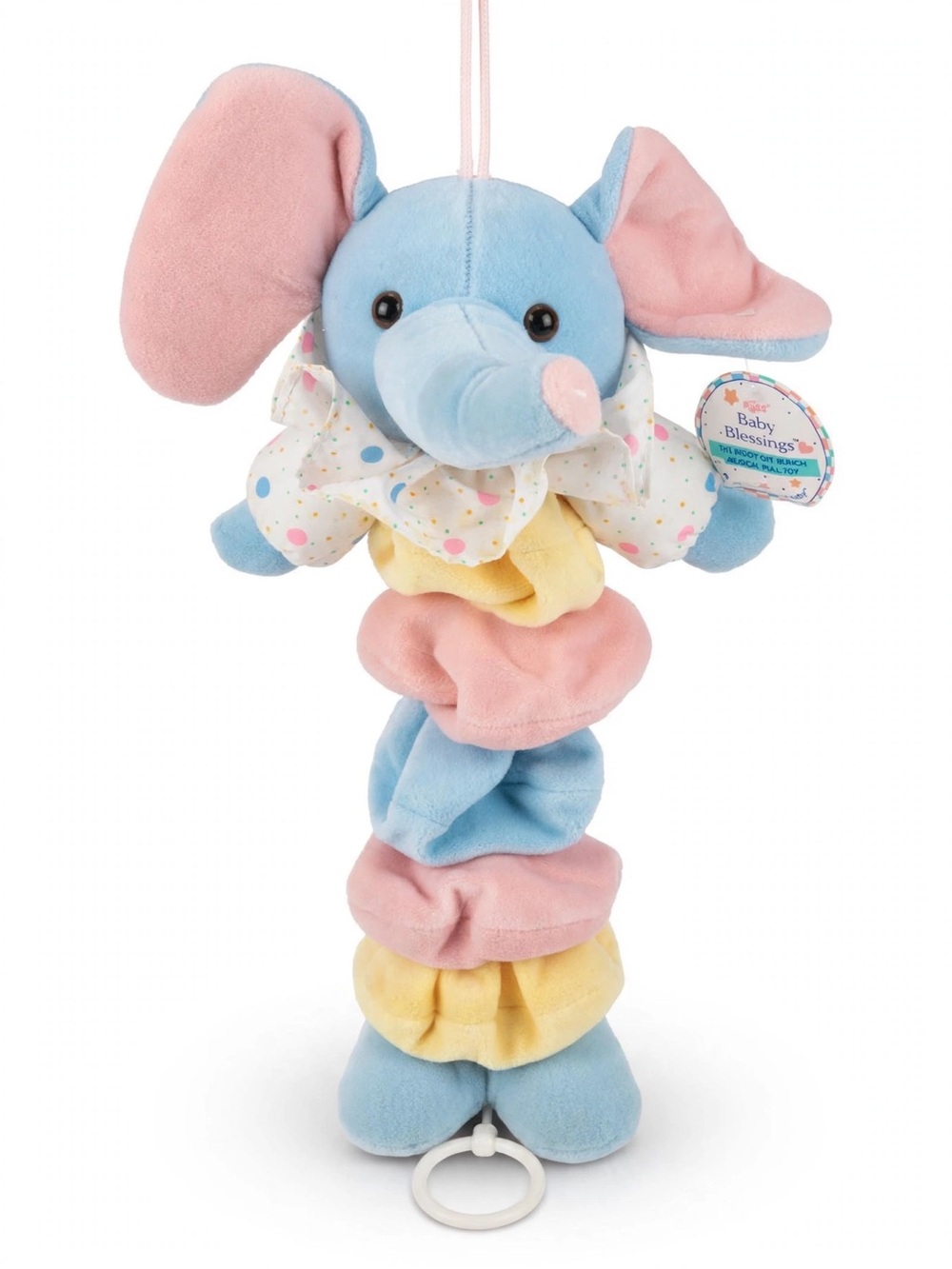 Russ Baby Blessings The Beddy-Bye Bunch Musical Pull Toy Elephant Brahms Lullaby